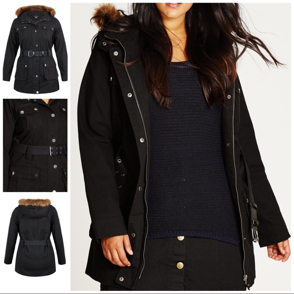 City Chic Jackets \u0026 Coats | City Chic Longline Utility Plus Size Jacket | Color: Black | Size: XXL | Kittylefemme's Closet